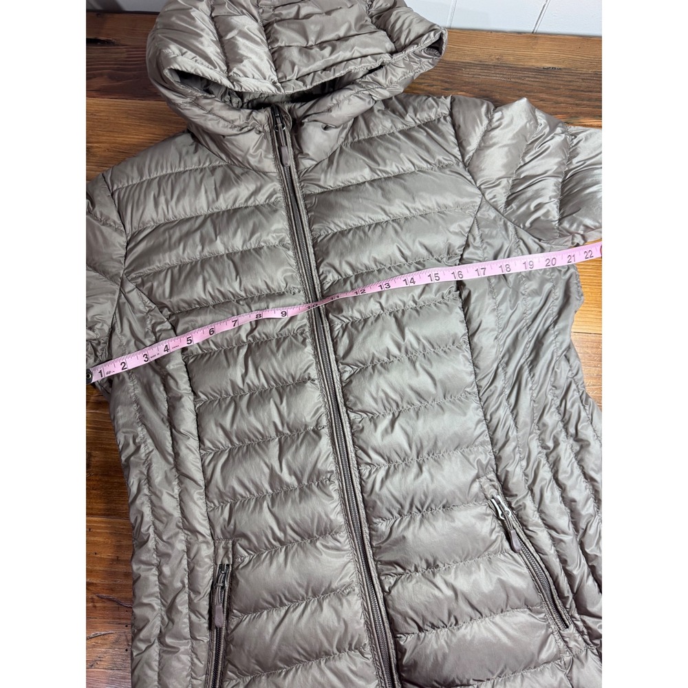 Hooded Lightweight Puffer Coat in Taupe - Picture 4 of 9